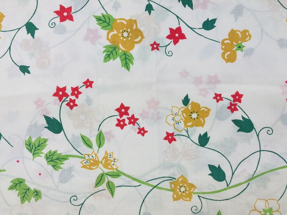 Tastemaker Pillowcase KING Yellow Red Orange Flowers J. P. Stevens percale USA V